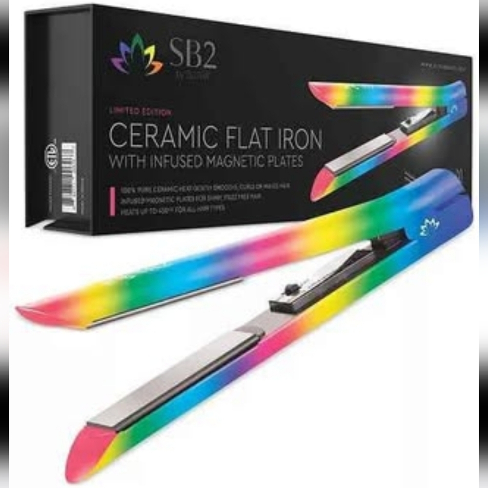 SB2 By Sutra Limited Edition Ceramic Flat Iron Rainbow New